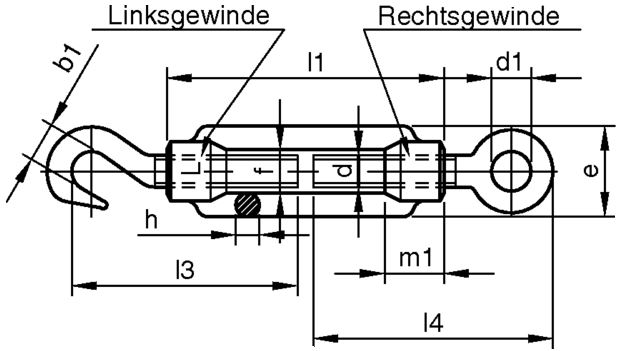 Spannschloss DIN 148