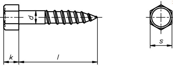 Schlüsselschrauben 8x030mm, DIN 571