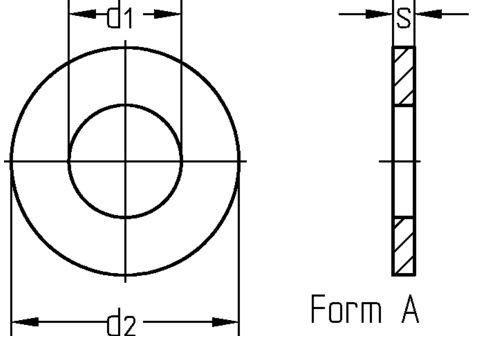Unterlegscheiben - Edelstahl A2 - DIN 125 - 10,5 mm für M10 (200